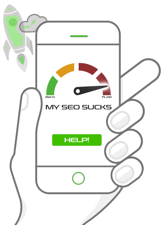 Phone with a message from a Brookfield SEO company offering help.
