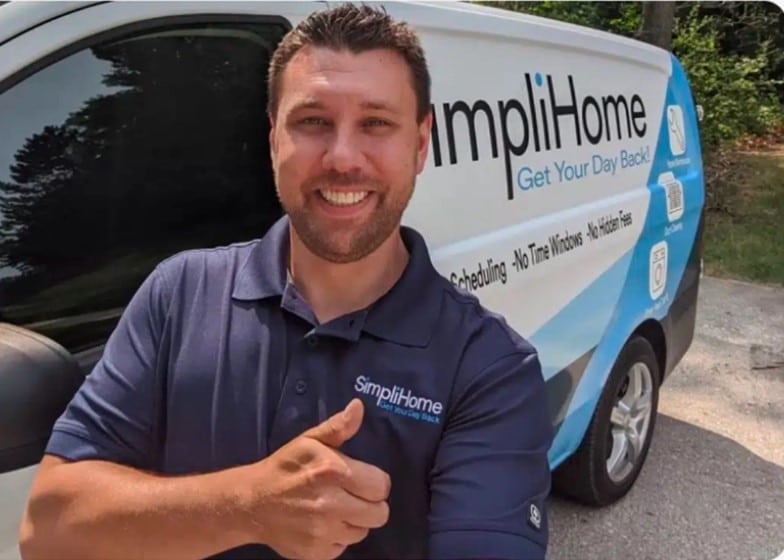 Owner of simplihome air duct cleaning giving a smile and a thumbs up.