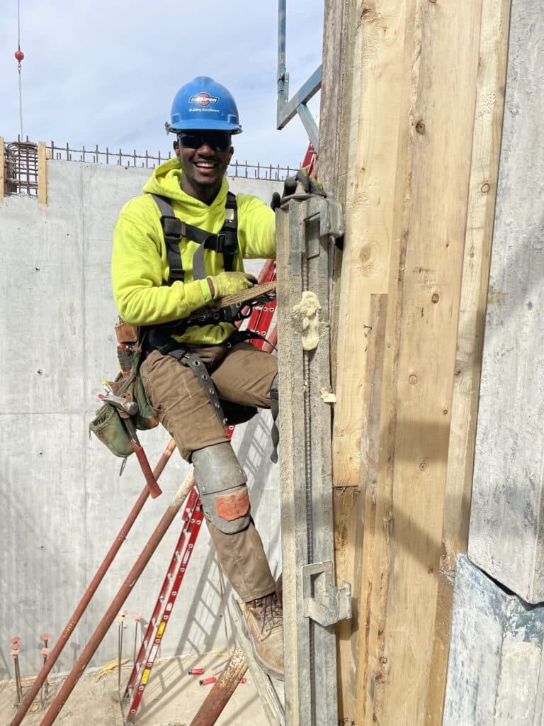 Contractor working on a job